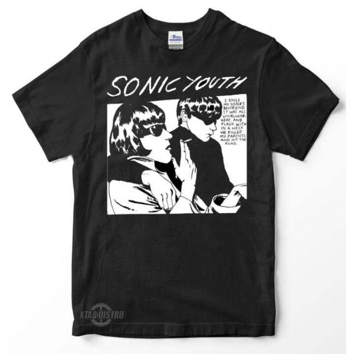 จัดส่งเสื้อยืดในประเทศไทย-เสื้อยืด-ลายธงชาติโซนิค-goo-premium-sonic-youth-สีขาว