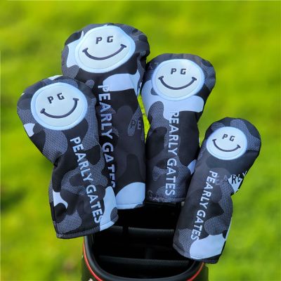 Golf Headcover Golf Wood Head Cover for Driver(460cc),Fairway,Hybrid(UT) Woods Smile Pattern Camouflage Waterproof Golf Covers