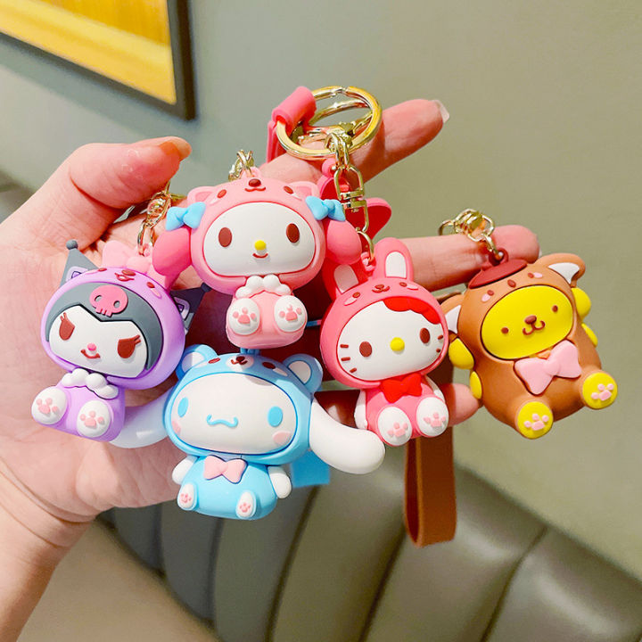 พวงกุญแจจี้กุญแจรูปการ์ตูนของเล่นเสียงดนตรี-sanrio-nuopyue-พวงกุญแจรถหยก-guigou-พวงกุญแจน่ารัก-nuopyue