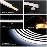 ไฟแถบไฟ LED FOB ยาว5ม. IP68 640 Leds CCT กลางแจ้งกันน้ำ DC24V 2700K ถึง6000K Cob ไฟนีออน LED FOB RA90อบอุ่นสีขาวนวล