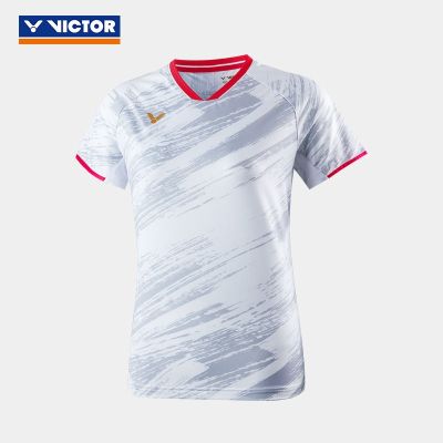 ชุดการแข่งขันของผู้ชนะ/เสื้อผ้าแบดมินตัน VICTOR T-20000TD ระบายอากาศได้ดีเสื้อยืดถัก/ทันสมัย21000TD