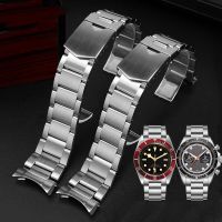 สำหรับ Tudor Black Bay 79230 79730สายนาฬิกาแท่งสแตนเลสสตีล22มม. สายรัดข้อมือสร้อยข้อมือนาฬิกา Heritage รูปดอกไม้สีแดงสีน้ำเงิน