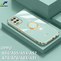 JieFie ชุบโทรศัพท์สำหรับ OPPO A54 / A53 / A52 / A55 / A57 / A58 / A74 / A76 / A77 / A77S / A78 / A83 / A31 ท่อหรูหราสไตล์ Girly TPU Anti-Drop กรณีที่มีนาฬิกาโทรศัพท์