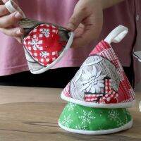 Triangular Pot Cover Kitchen Casserole Enamel Insulation Clip Fabric Insulation Hanging Handle Glove Xmas Party Gift Other Specialty Kitchen Tools