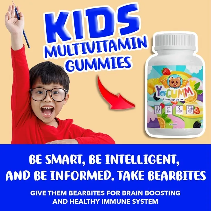 Yogumm Gummies Brain Booster Multivitamins Dha And Cgf For Kids 