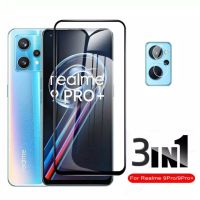 3in1 Realme 9Pro / 9ProPlus ฟิล์มเลนส์กล้อง + ฟิล์มกระจกเต็มจอ+ ฟิล์มหลัง ฟิล์มกันกระแทกขอบดำ