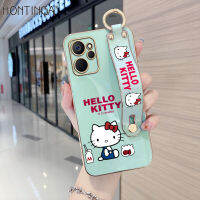 เคส Hontinga สำหรับ Realme 10T 5G เคสลายการ์ตูน,เคสลายการ์ตูนน่ารักลาย Hello Kitty มีฝ้าด้านหลังเป็นเลนส์เต็มตัวตัวปกป้องกล้องถ่ายรูปเคสโทรศัพท์โปร่งใสเคสแข็งสำหรับเด็กผู้หญิง