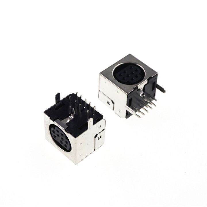 10 pcs LCD TV Svideo 9 Pin Mini Din Socket Connector shield Right