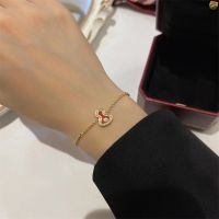 High Quality S925 Sterling Silver Diamond Red Agate Gourd WULU Bracelets Women Rose Gold Fashion Luxury Brand Fine Jewelry Gifts