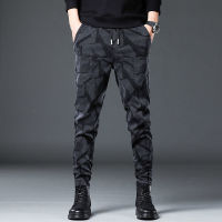 NGHG MALL-Cool Men Autumn Mens Slim Fit 2022 New Korean Trend Trends Blossom Elastic Casual Pants