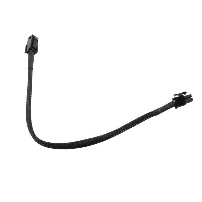 Sleeved ATX 4 Pin P4 Male to ATX P4 Female CPU Power Extension Cable Black