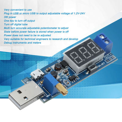 Boost Buck Converter โมดูลควบคุมแรงดันไฟฟ้า State Storage USB แบบปรับได้ One Key Turn Off for Meter Repair for Instruments Debug for Engineers