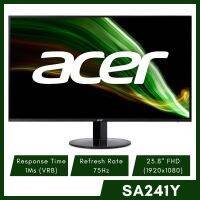 จอมอนิเตอร์ Monitor Acer LED 23.8” SA241YAbi 75Hz (VA, VGA, HDMI