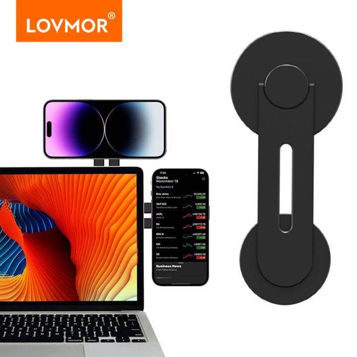 Laptop Phone Holder Monitor Side Mobile Phone Mount Screen