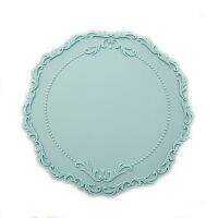 Silicone Table Mat for Dining Table Coasters Round Lace Shape Place Mat Insulation Pad Photo Frame Decoration Wedding Coasters