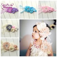 【YF】 Nishine Lace Children Headband Baby Girls Pearl Flower Hair Accessories Headwear Newborn Floral Turban Kids Birthday Gifts