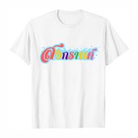 เสื้อยืดผู้ชาย เสื้อสงกรานต์ colorful letter print T-shirt cotton T-shirt คอกลมแขนสั้น ผ้าไมโคร ใส่สบาย  25-PSJ