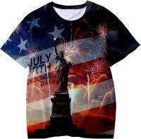 Clothes T-Shirt Boys Casual 3D Print Toddler Kid Independence Tops 4-of-July Boys Tops American Roots Kids