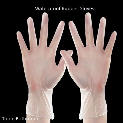 Waterproof Rubber Dishwashing Gloves Disposable Kitchen Durable Cleaning Thin Gloves Transparent White Chores Multi-use Gloves Safety Gloves