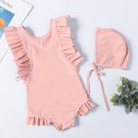 New tiskirt Beachwear With Cap Girls Swimwear Childrens Swimsuit Tight-fitting Beach Bikini Swimsuit SW178