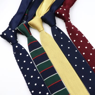 New Style Fashion Men 39;s Solid Colourful Dot Knitted Necktie Narrow Slim Woven 5CM Classic Tie For Dinner Wedding Party Accessory
