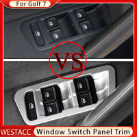 4Pcs ประตูรถ Armrest Windows Lift แผงสติกเกอร์สำหรับ Volkswagen VW Golf 7 MK7 7.5 MK7.5 2013 - 2019 LHD อุปกรณ์เสริม