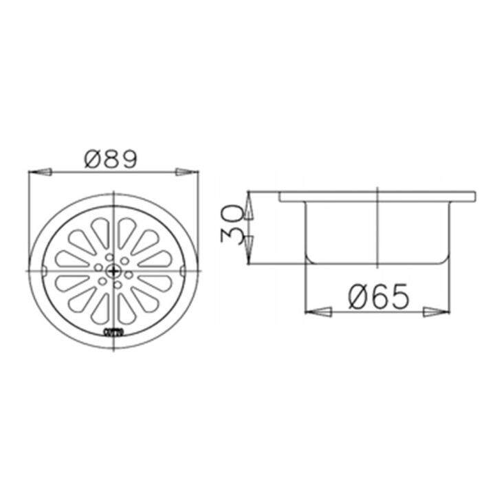 ตะแกรงกันกลิ่นกลม-cotto-ct640y1-hm-3-5-นิ้ว-ตะแกรงดักกลิ่น-anti-odor-floor-drain-cotto-ct640y1-hm-round-3-5