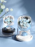 【Ready】? l flower glass nes Day ft simulated crhed ice blue birthy dried soap flower