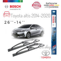 ใบปัดน้ำฝน ซิลิโคน ตรงรุ่น Toyota Altis 2014-2020 ไซส์ 26-14 ยี่ห้อ BOSCH ของแท้ จำนวน 1 คู่**ยินดีให้บริการจบในที่เดียว**