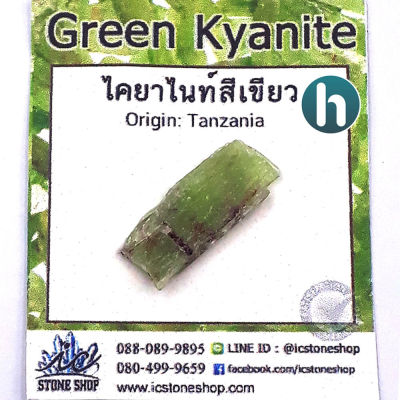 ไคยาไนท์สีเขียว (Green Kyanite) ทรงธรรมชาติ ขนาดเล็ก สุ่มเลือกจำนวน 1 ชิ้น (ความยาว 1.5-2 ซม.)