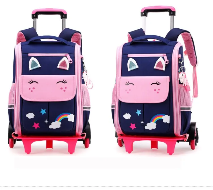 ZIRANYU School Rolling Backpacks Bags for Girls Child Travel Backpack ...