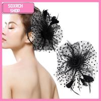 SQXRCH SHOP อุปกรณ์ตกแต่งผม Fascinators ผม ดอกไม้ตาข่าย งานแต่งงาน กิ๊บติดผมขนนก หมวก fascinator ที่คาดผม ALICE ที่คาดผมงานเลี้ยงน้ำชา