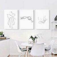 Nordic Abstract Modern Lady Line Drawing รูปภาพภาพวาดผ้าใบ Wall Art Love And Wine PostersPrint สำหรับตกแต่งห้องนั่งเล่น