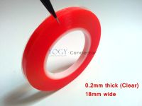 1x (0.2mm Thick) 18mm *25M High Adhesion Double Sided Adhesive Tape with Red Film for Phone Battery Memory Card Bond Adhesives Tape