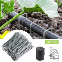 100 pcs Garden Stakes Galvanized Landscape Staples Heavy Duty U Shaped Turf Fence Securing Pegs for Weed Barrier Fabric Ground