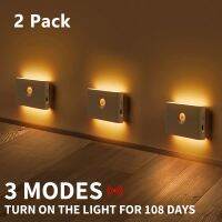 【DT】hot！ 2 Pack Induction Night USB Charging Lamp With Sensor Bedroom Corridor Cabinet Wall