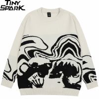 【YD】 2023 Men Streetwear Sweater Painting Hip Hop Knitted Pullover Wool Hipster