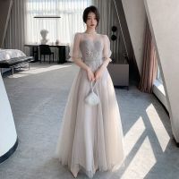 ZZOOI 2022 Sexy Strapless Mesh Party Robe Ball Wedding Maxi Dress Elegant Evening Gown Prom Cocktail Dresses For Women Sundress Tunic