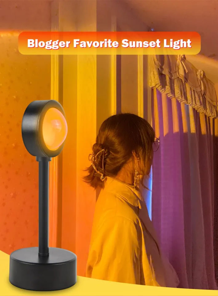 USB Sunset Lamp Sunset Projector Mood Light Living Room Bedroom ...