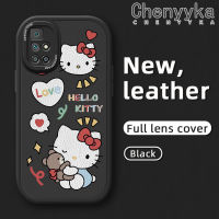 เคส Chenyyka สำหรับ Xiaomi Redmi 10 Prime Redmi เคส10C การ์ตูนน่ารักลายเฮลโลคิตตี้ดีไซน์ใหม่เคสโทรศัพท์หนังนิ่มเคสป้องกันกล้องคลุมทั้งหมดเคสกันกระแทกขอบสีเคสนิ่ม