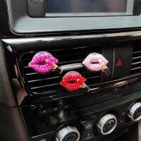 .Car Perfume Clip Red Diamond Lipstick Car Air Conditioner Air Outlet Aromatpy Clip Bling Car Accessories Decoration ！