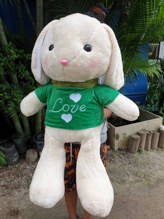 กระต่าย-กระต่ายตัวใหญ่-ขนาด-1-เมตร-งานปักสวยๆ-น่ารัก-น่ากอด-ผ้านุ่มมาก-สินค้าผลิตในไทย-พร้อมส่ง