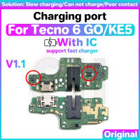 บอร์ดพอร์ตชาร์จไฟ USB สำหรับ Infinix Tecno 6 KE5ไป5พอร์ต USB ริบบิ้นพอร์ตสายเคเบิลงอได้สัญญาณสายข้อมูลปลั๊กหางโทรศัพท์