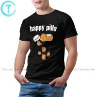 Pomeranian T Shirt Happy Pills T-Shirt Fashion Print Tee Shirt Short-Sleeve Awesome Cotton Male 4Xl Tshirt