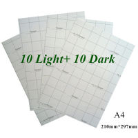 กระดาษ A4 20แผ่น = 10 Light 10 Dark Transfer Printing Paper For Tshirts Heat Toner Transfer Paper With Printers