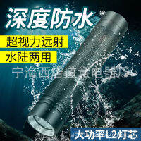 Deep waterproof flashlight strong light long shot super bright professional outdoor ultra-long life battery catch the sea rechargeable led diving