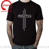 Christian Faith Cross Essential T-Shirt Hombre Vintage Graphic MenS Clothes Tops Cotton O-Neck Jesus Real Prayer T Shirt Homme