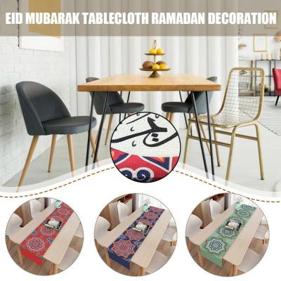 Table Flag Holiday Gift Decoration Moon Linen Long Dining Tablecloth Mat Strip Tablecloth D1J7