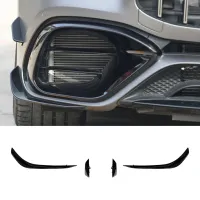 Front Bumper Spoiler for Mercedes Benz CLA45 AMG C118 2020 2021 Glossy Black Bumper Spoilers Fog Lights Decorative Cover