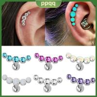 PPQQ 1Pcs พังค์ร็อก 16G สแตนเลสบาร์ เจาะหู ต่างหูสตั๊ด กระดูกอ่อน Helix Tragus เครื่องประดับร่างกาย